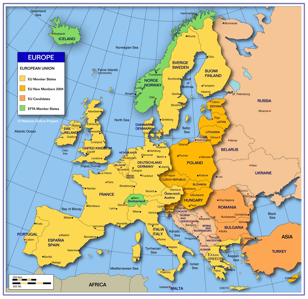 Map Of Europe Union