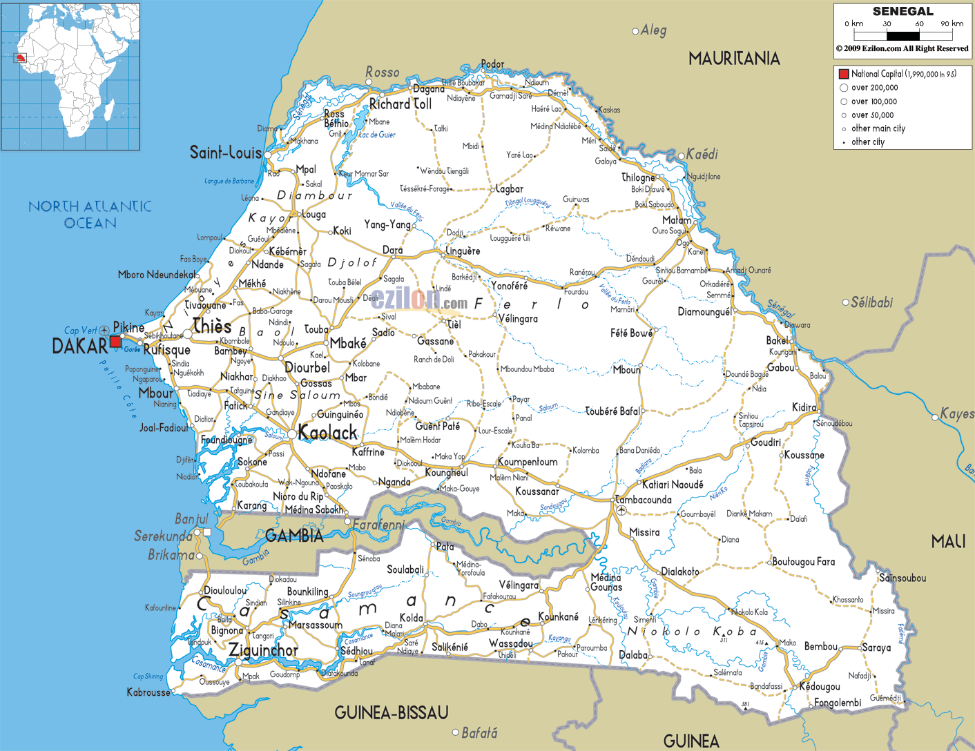 Dakar Africa Map 97