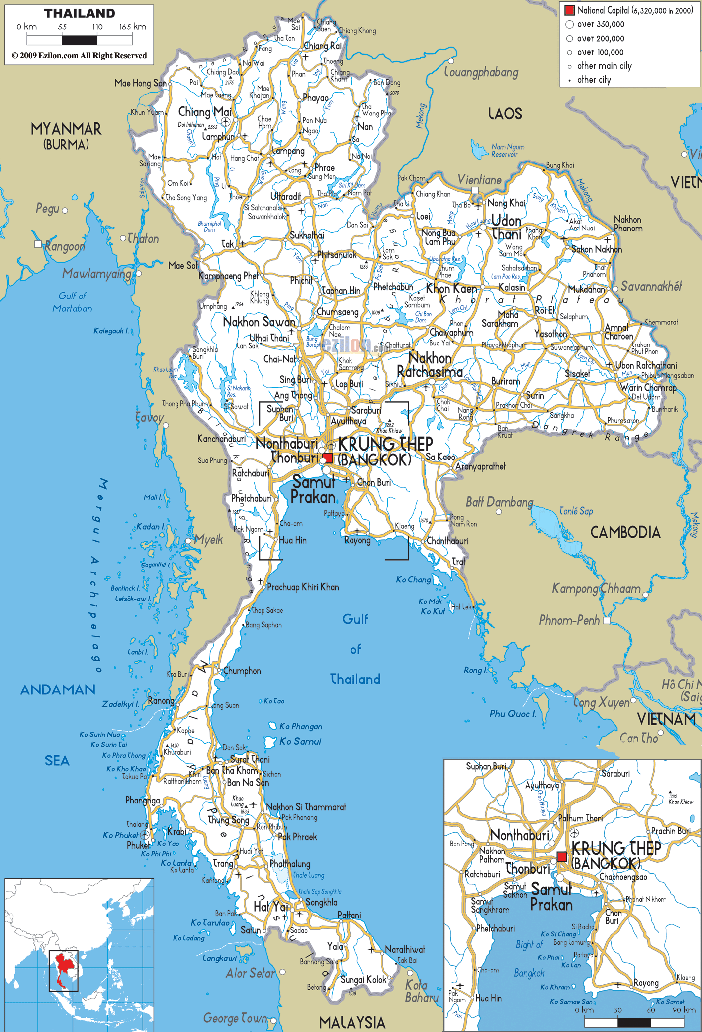 Thailand Politische Karte