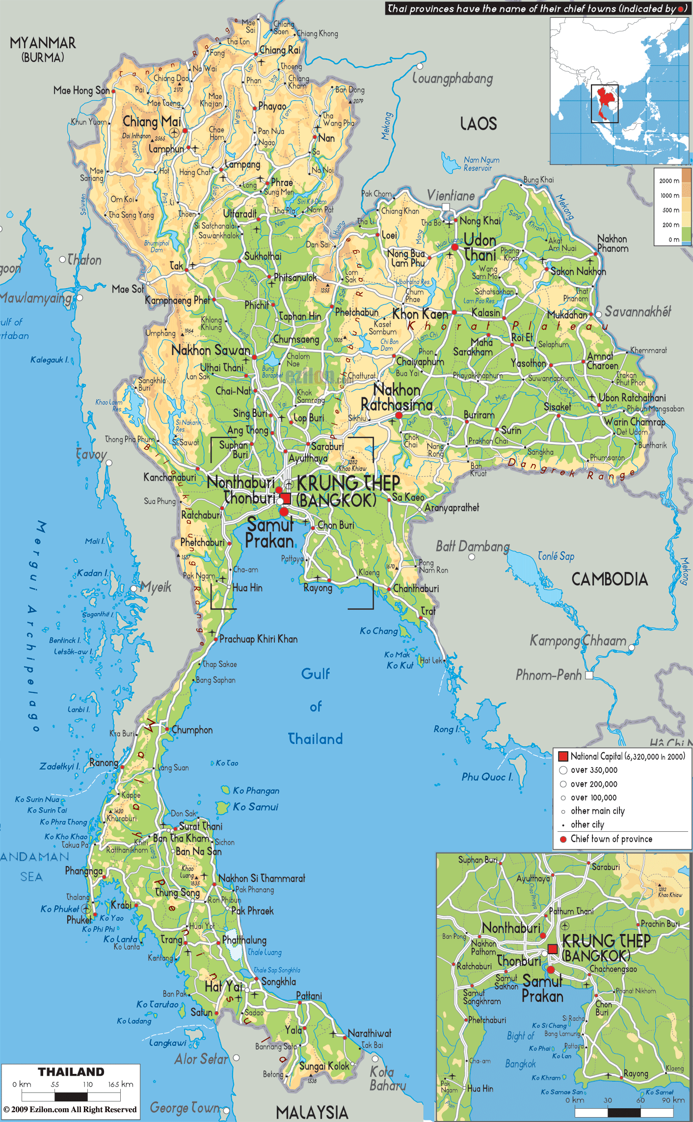 Thailand Politische Karte