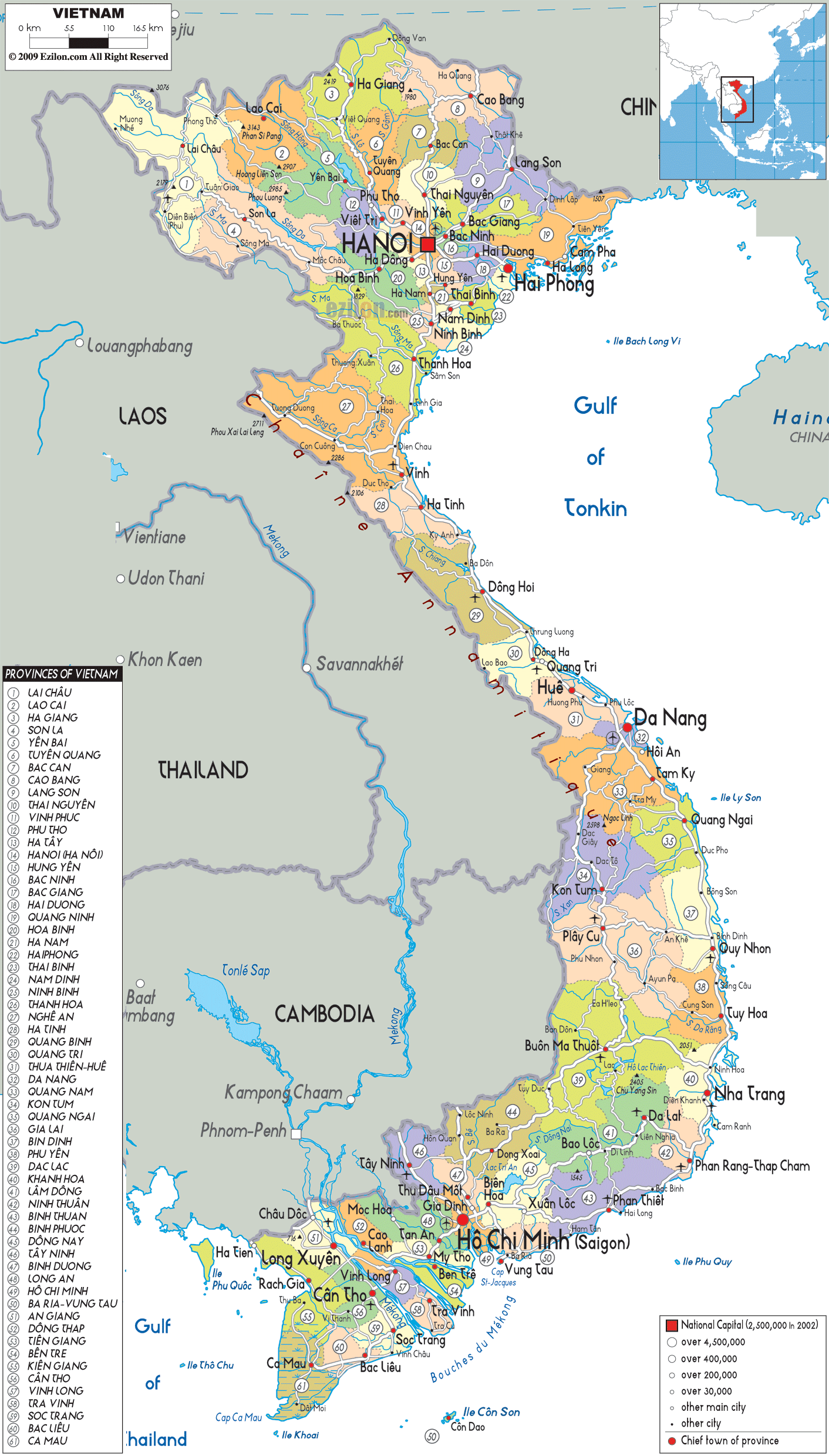 Map of Vietnam and Vietnam Political Map