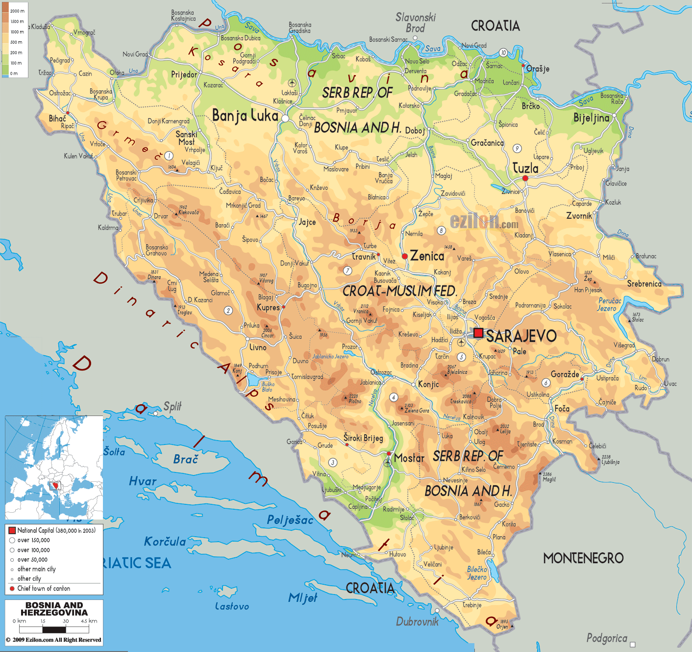 Bosnia And Herzegovina Maps Europe Map Bosnia And Herzegovina Maps Europe Map