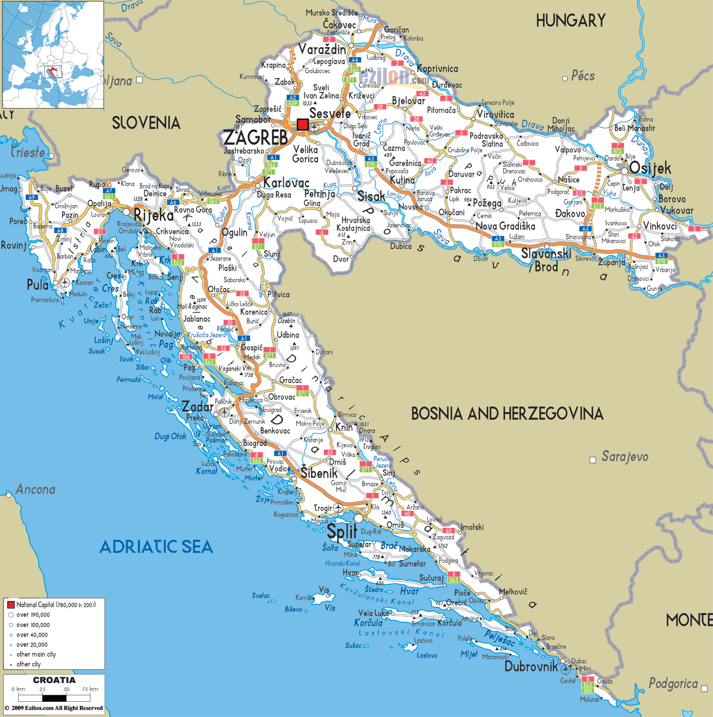 MAP OF CROATIA | World Map Of İmages