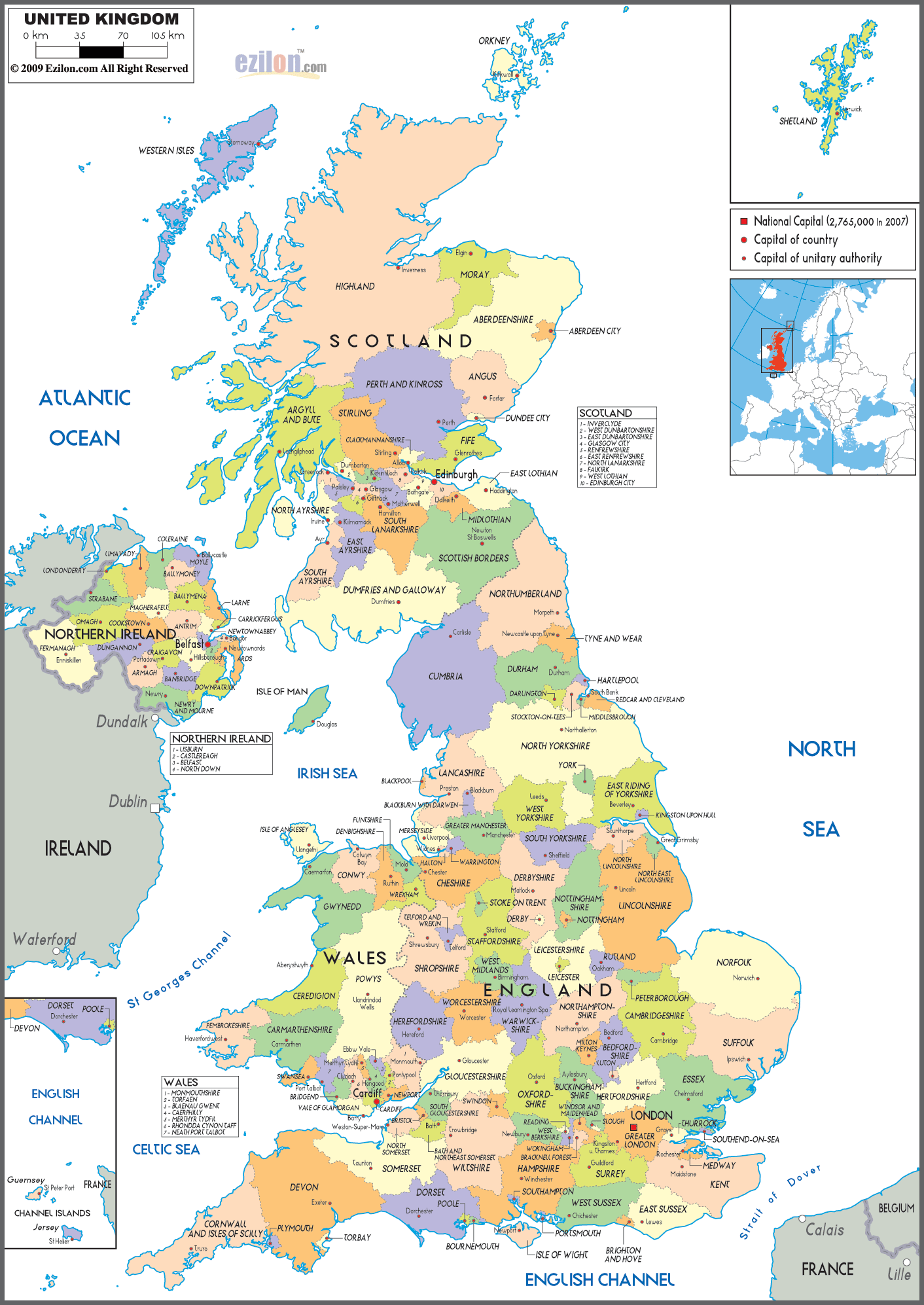 Fährverbindungen England Karte