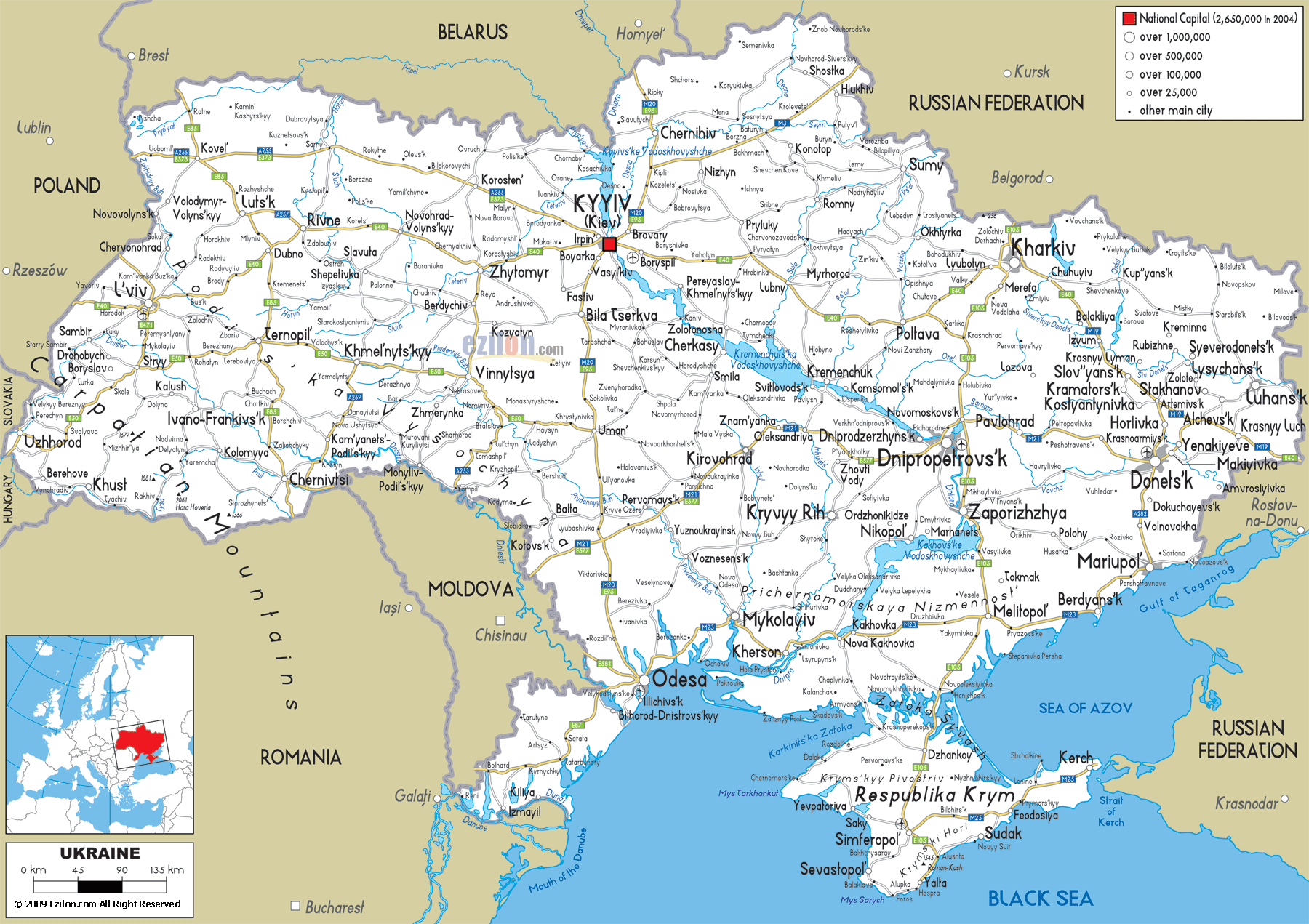 UKRAINE MAP | World Maps - focmaps.com