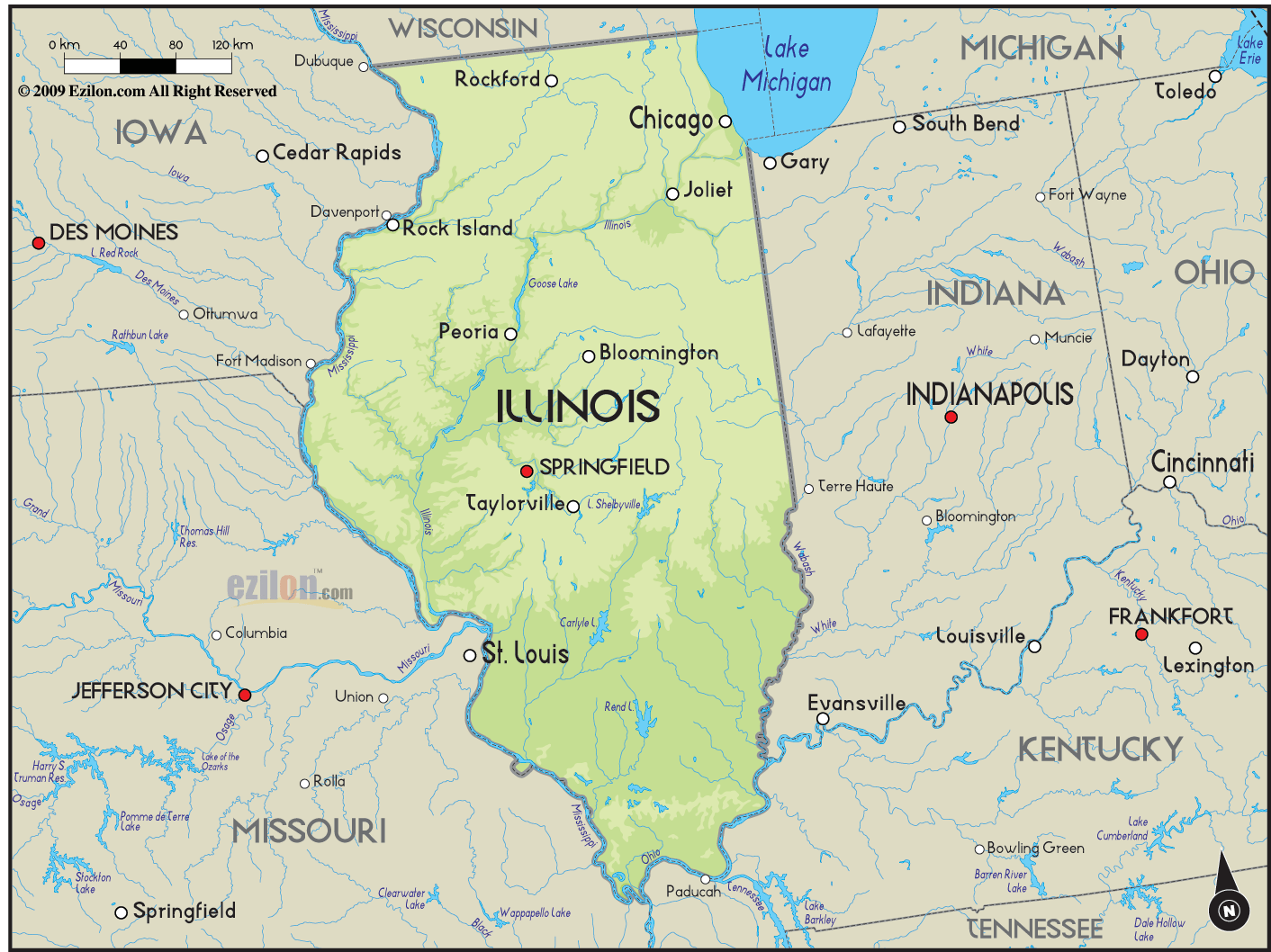 Illinois Geographical Map