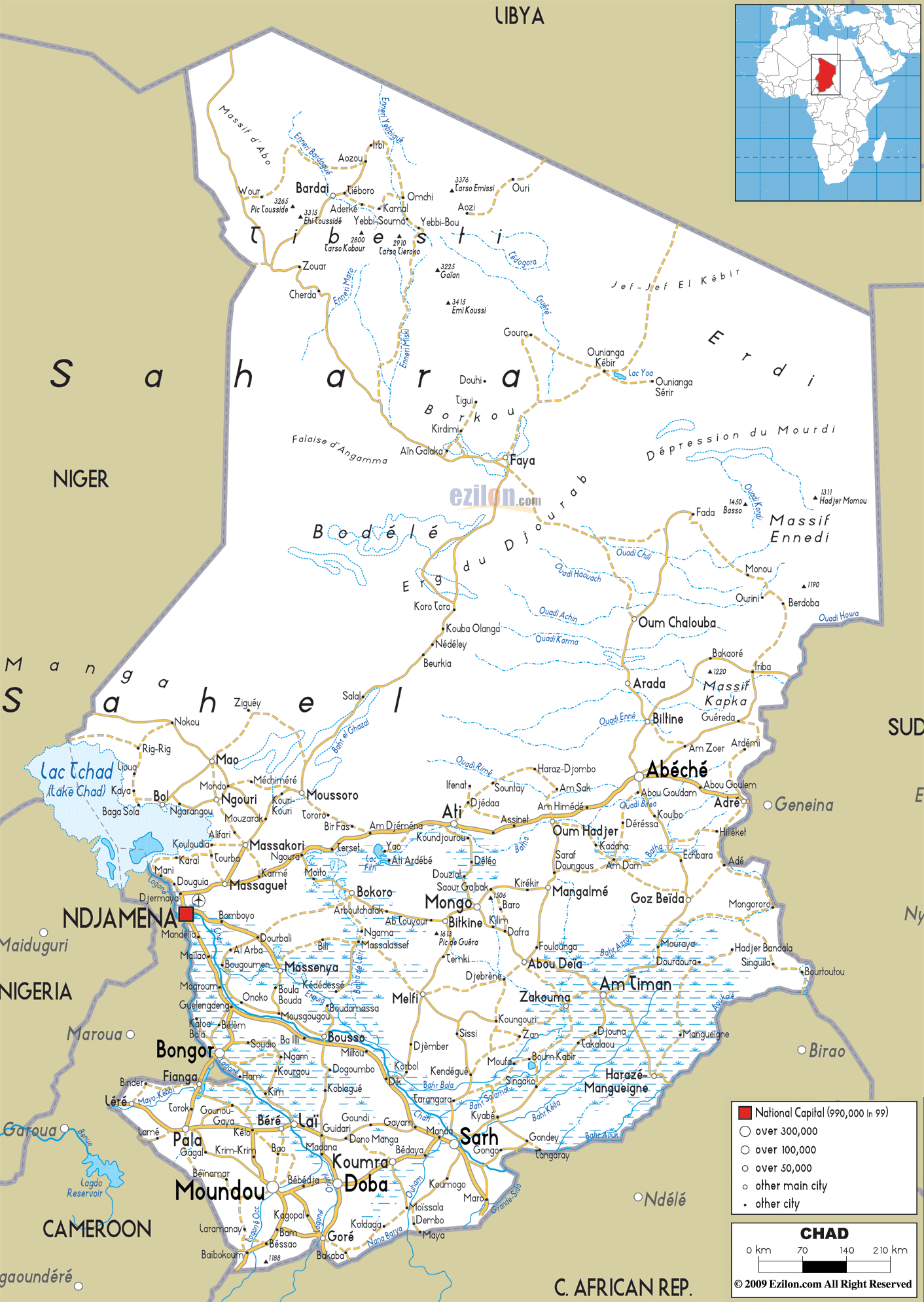 map of chad africa Detailed Clear Large Road Map Of Chad Ezilon Maps map of chad africa