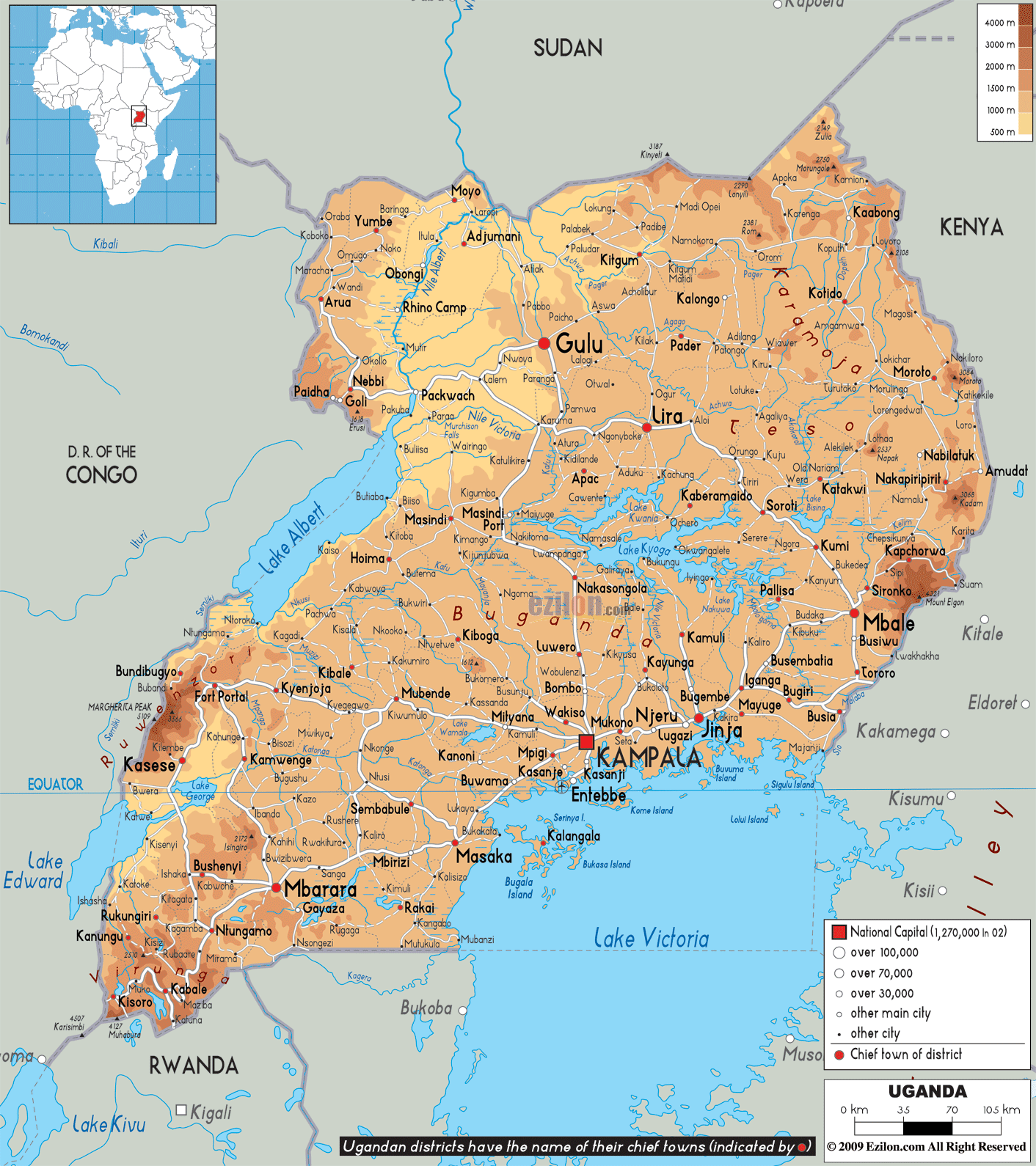 Detailed Highways Map Of Uganda Uganda Detailed Highw - vrogue.co