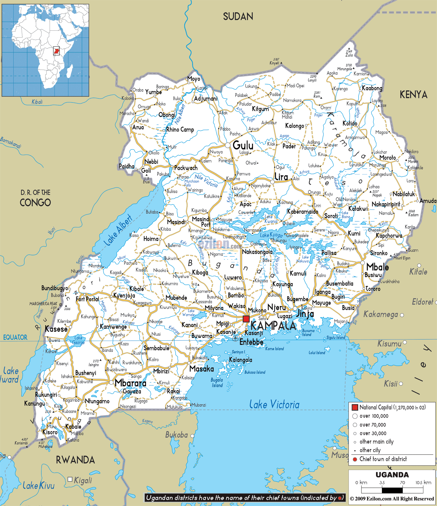 Uganda Road Distance Chart