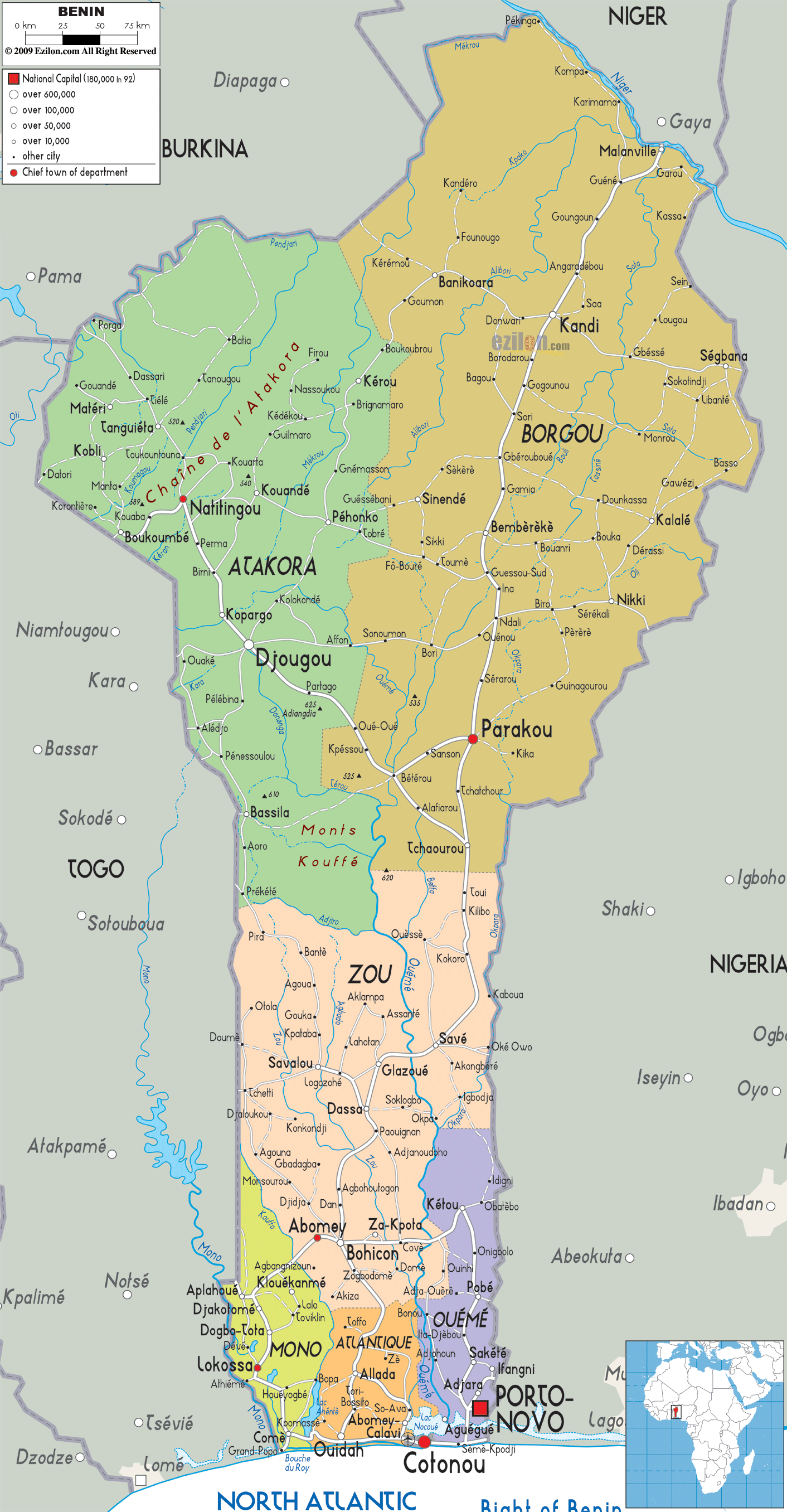 Political Map Of Benin 