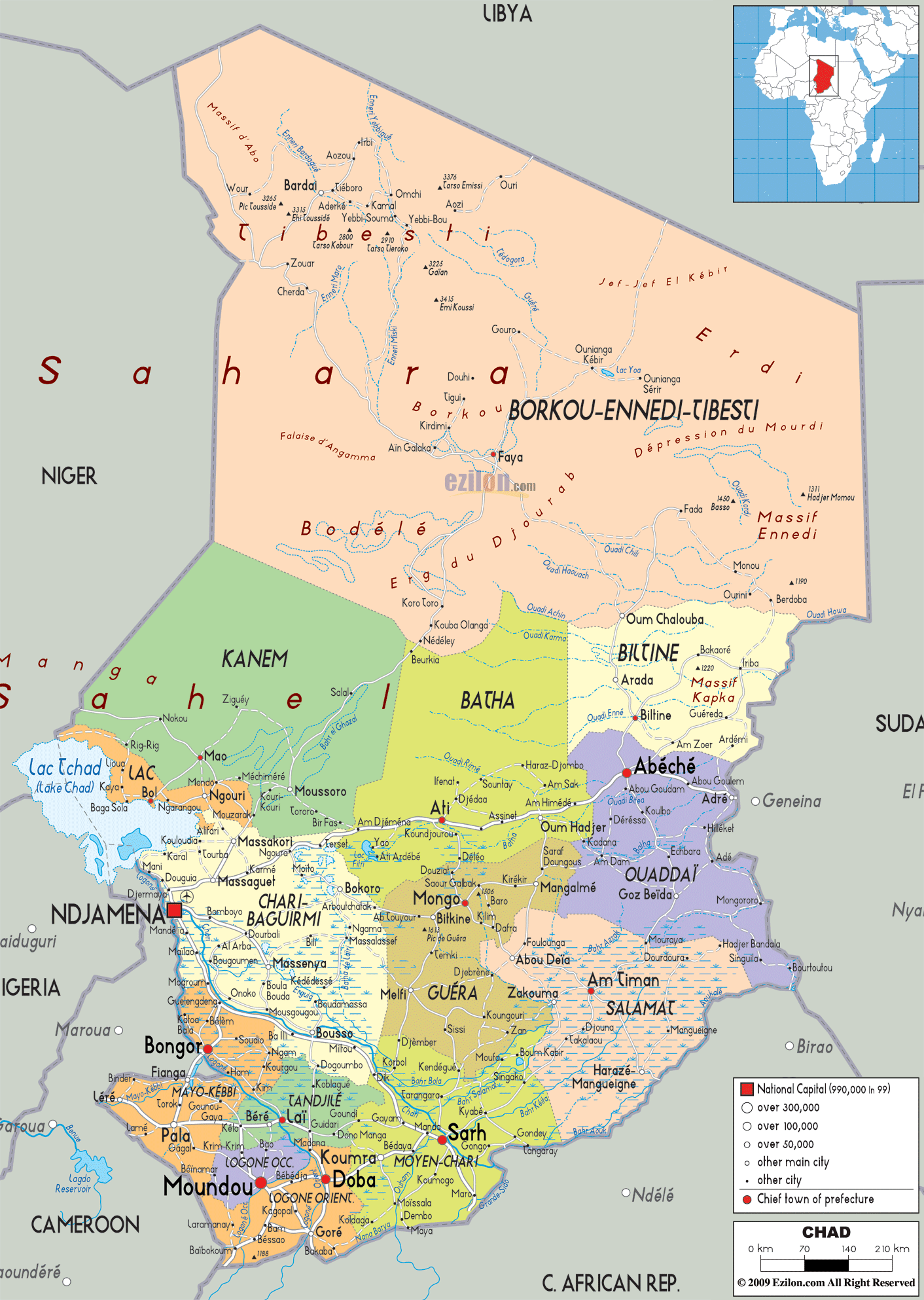 map of chad africa Detailed Political Map Of Chad Ezilon Maps map of chad africa