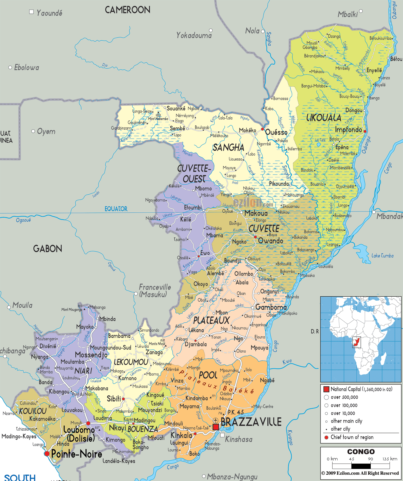 Detailed Political Map Of Congo Ezilon Maps 39560 | Hot Sex Picture