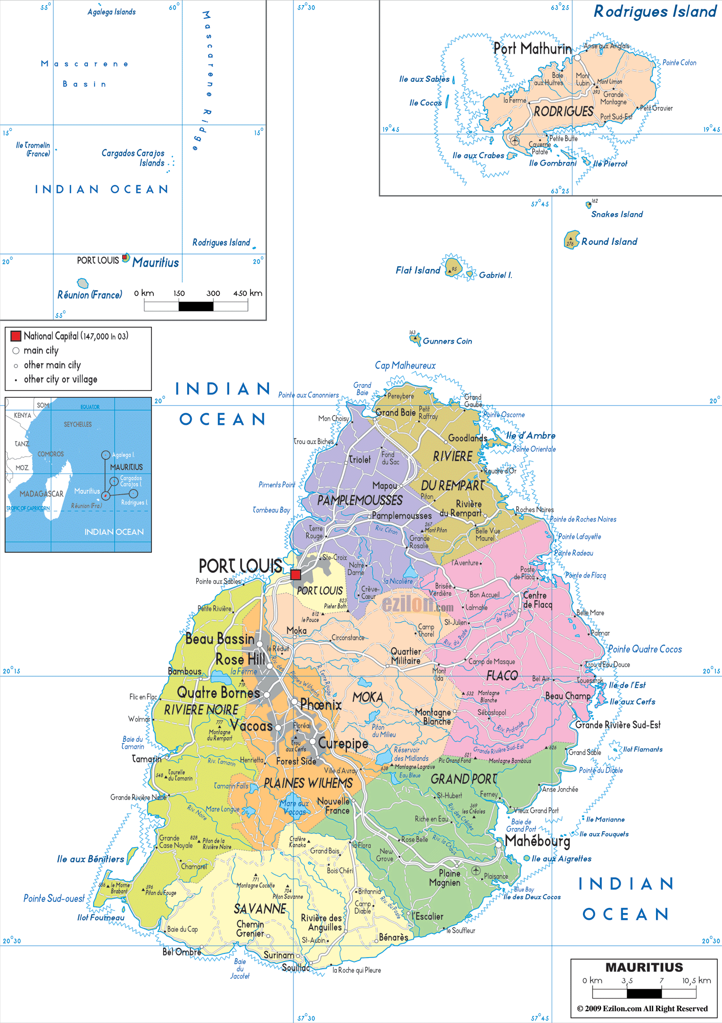 Detailed Political Map Of Mauritius Ezilon Maps Detailed Political Map Of Mauritius Ezilon Maps