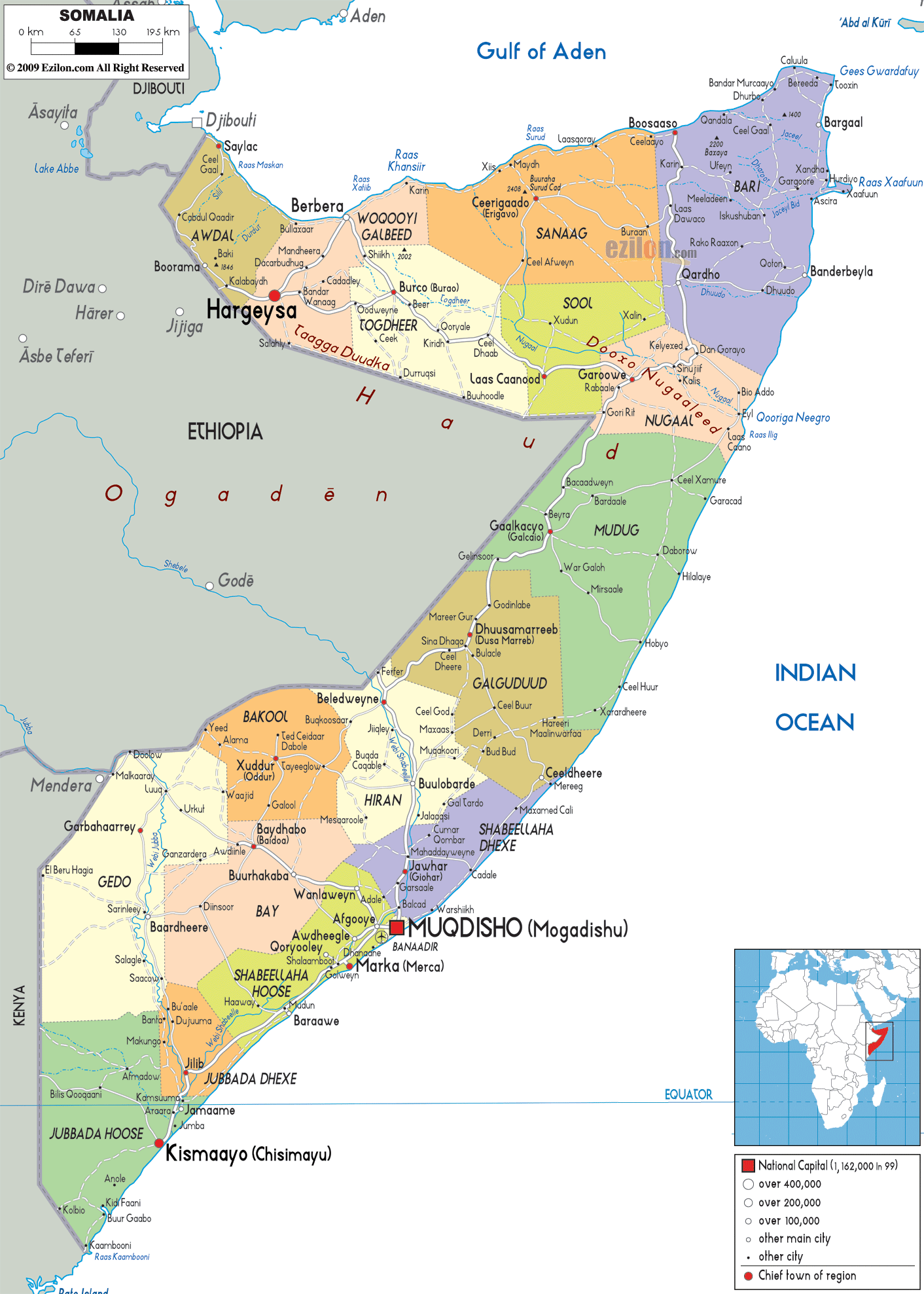 Detailed Political Map Of Somalia Ezilon Maps One For All Detailed Political Map Of Somalia Ezilon Maps One For All