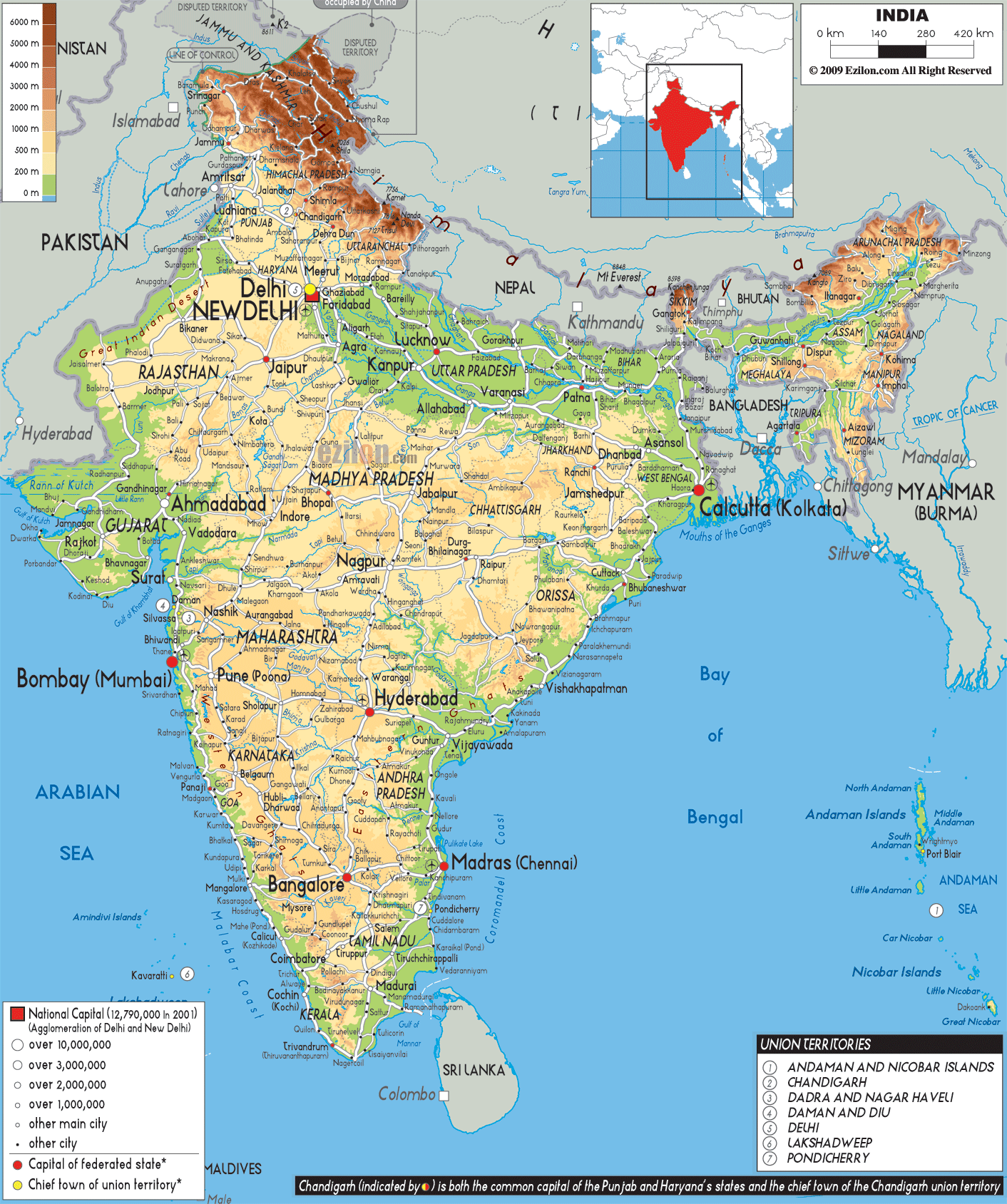 images of physical map of india Physical Map Of India Ezilon Maps images of physical map of india