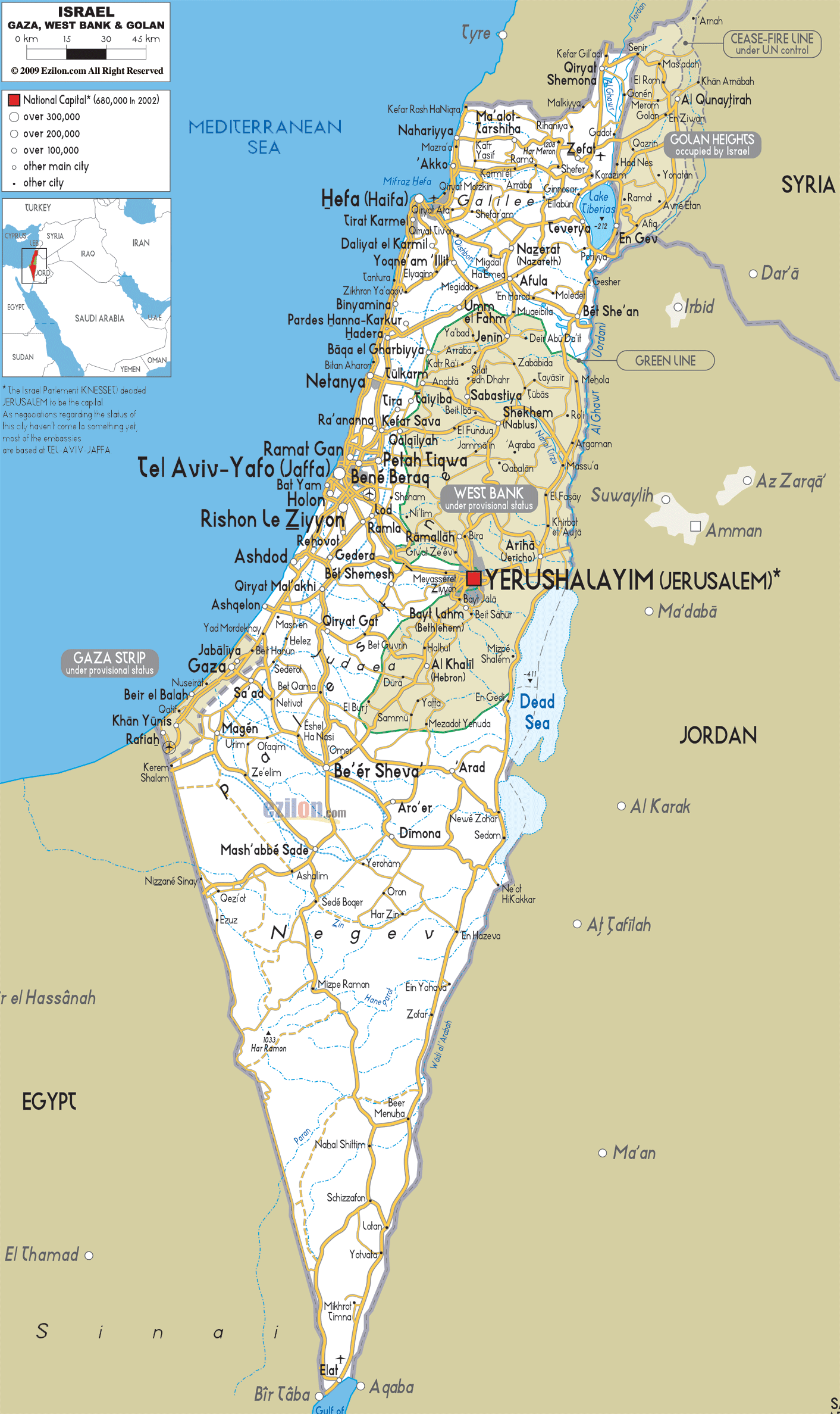 Printable Map Of Israel - Printable Blank World