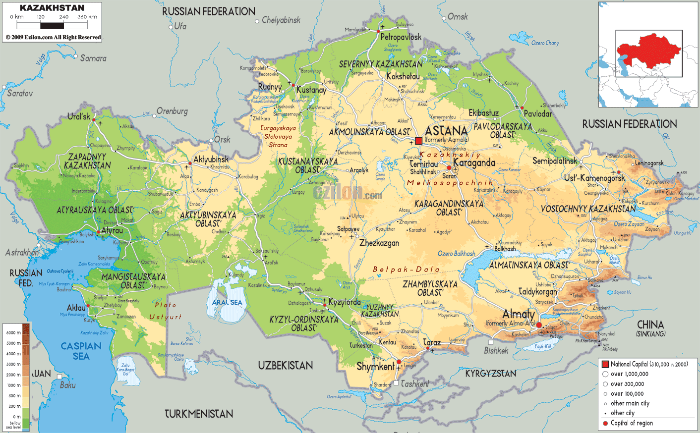 Lake Zaysan Map