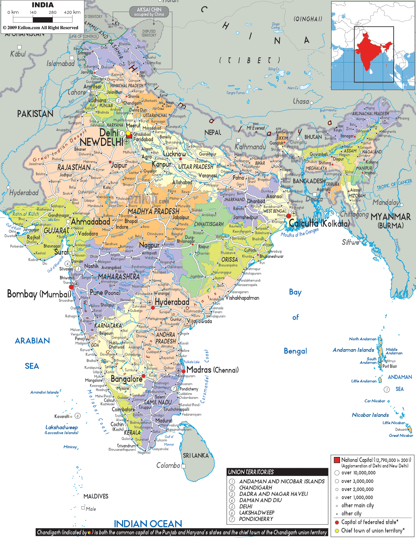 political map of India