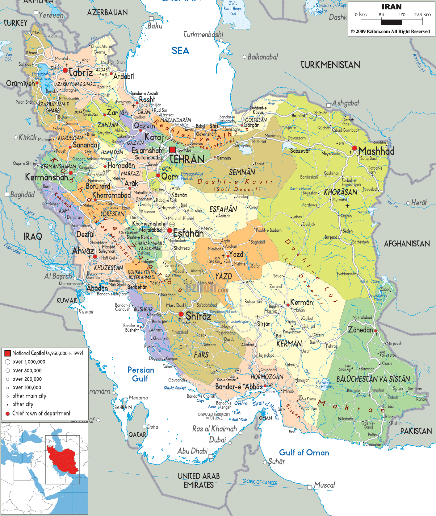 Where Is Iran Map