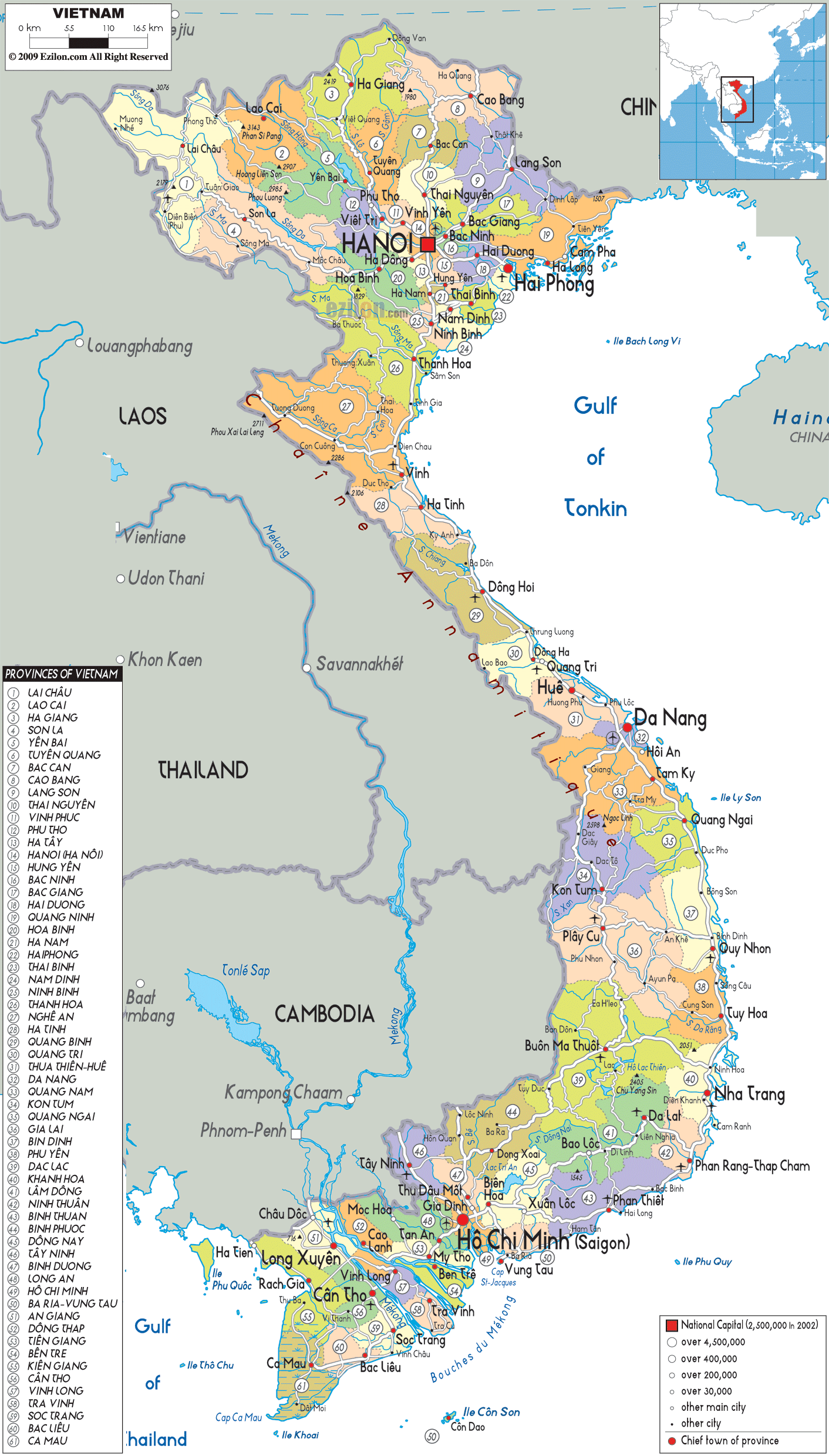 Detailed Political Map Of Vietnam Ezilon Maps 68400 | Hot Sex Picture