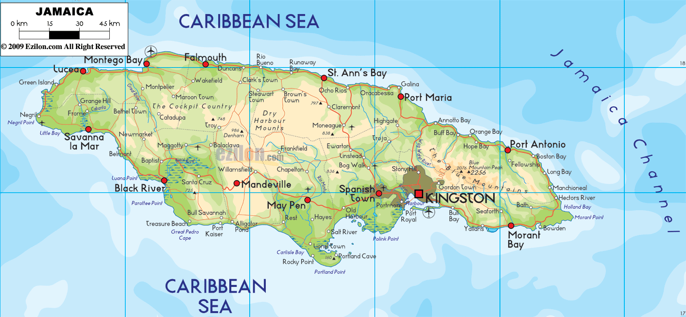 Jamaica Major Landforms