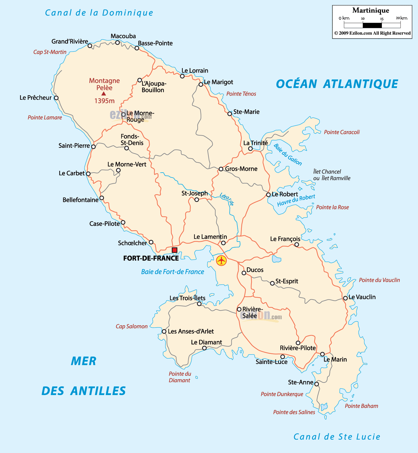 Detailed Political Map Of Martinique Ezilon Maps