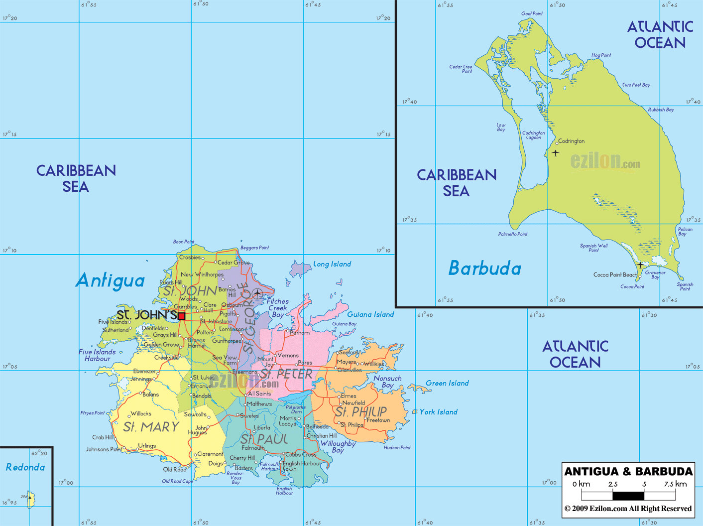 Map Of Antigua Parishes - Ardisj Michelle