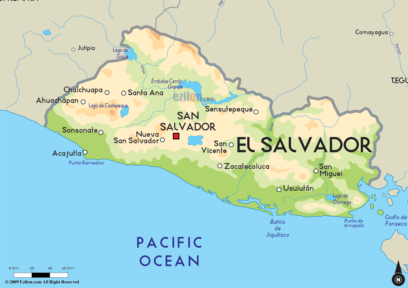 Map of El Salvador and El Salvador Map