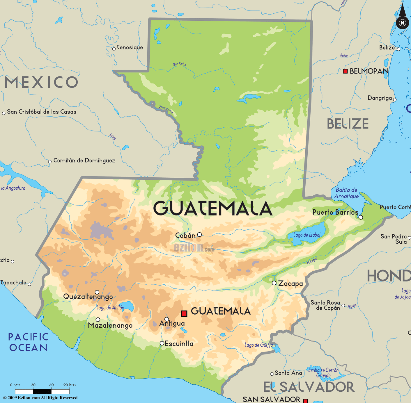 Map of Guatemala and Guatemala Map