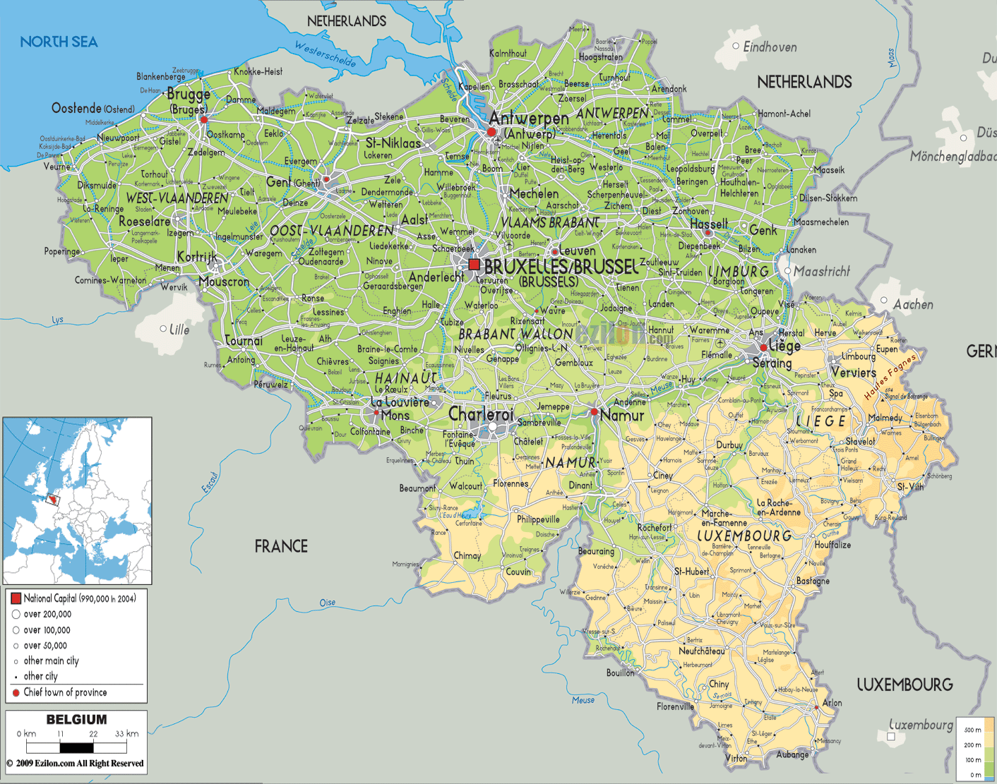 Lege Kaart Belgie - kaart