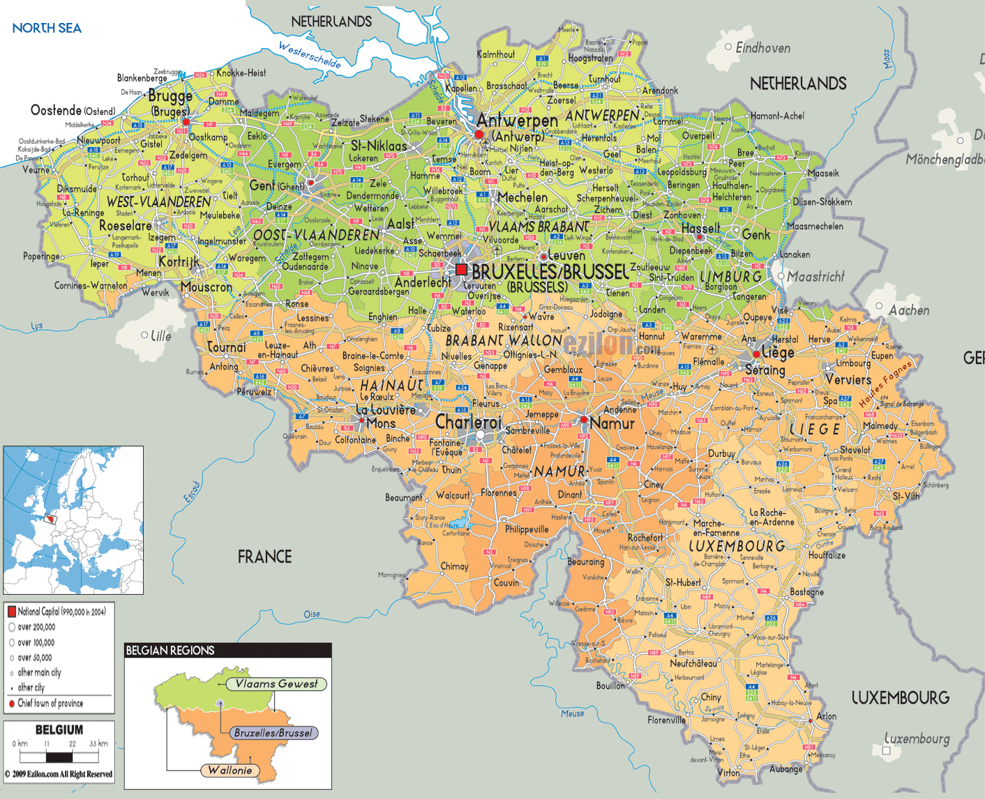 Belgium Border Map