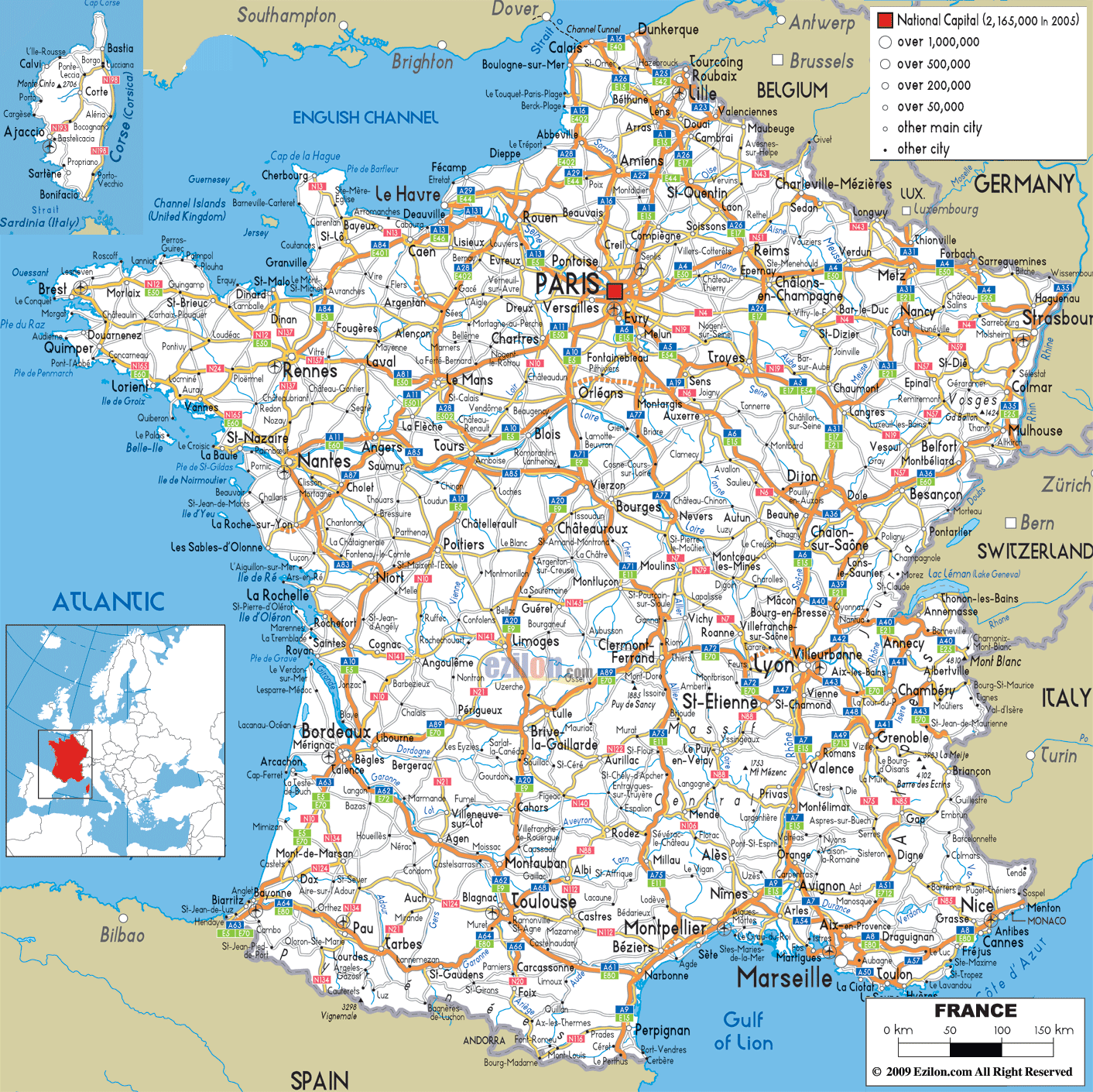 printable map of france regions Detailed Clear Large Road Map Of France Ezilon Maps printable map of france regions