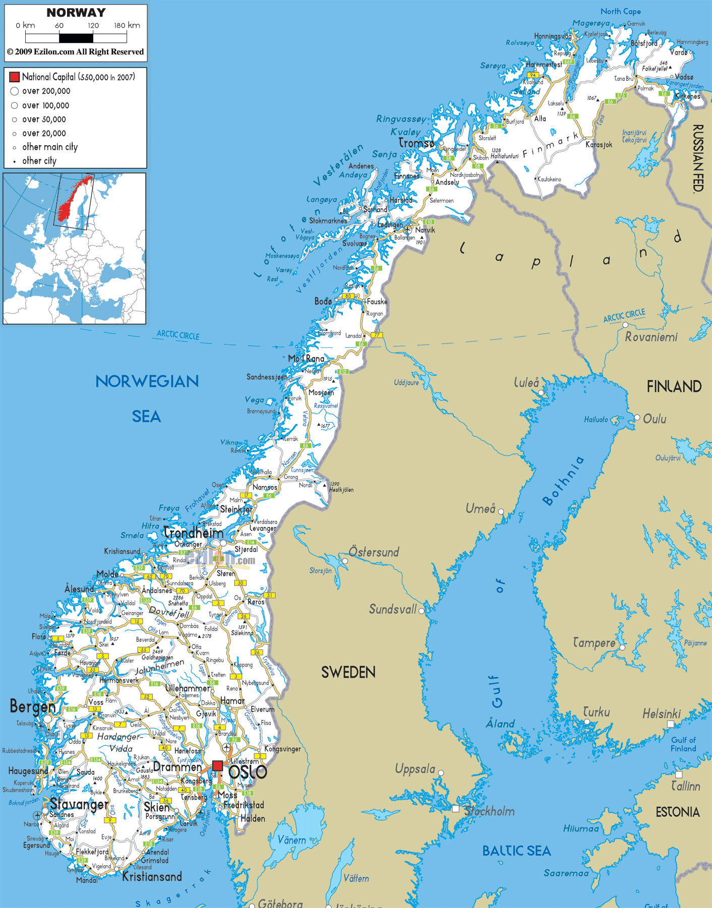 Noorwegen Kaart Provincies - Vogels