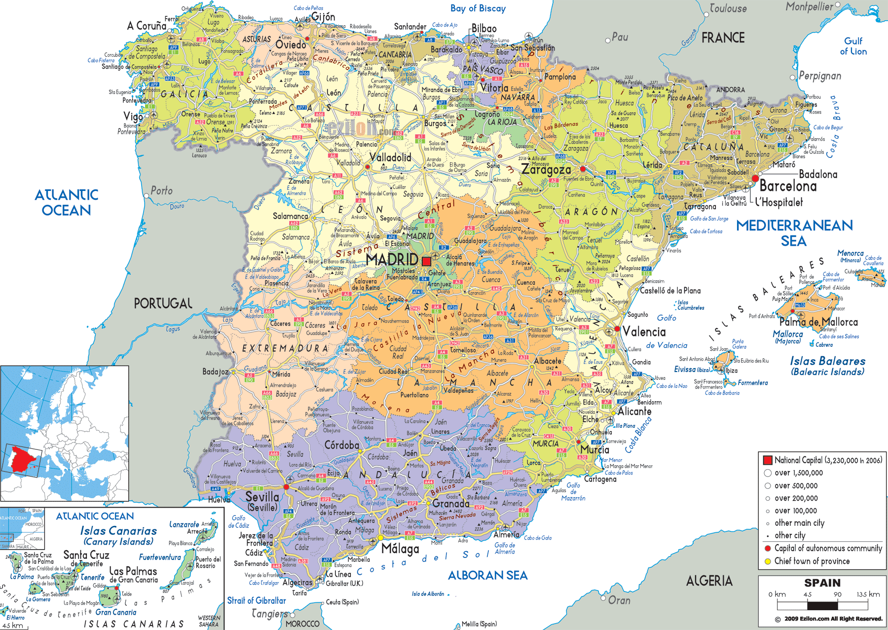 Cartina Politica Spagna