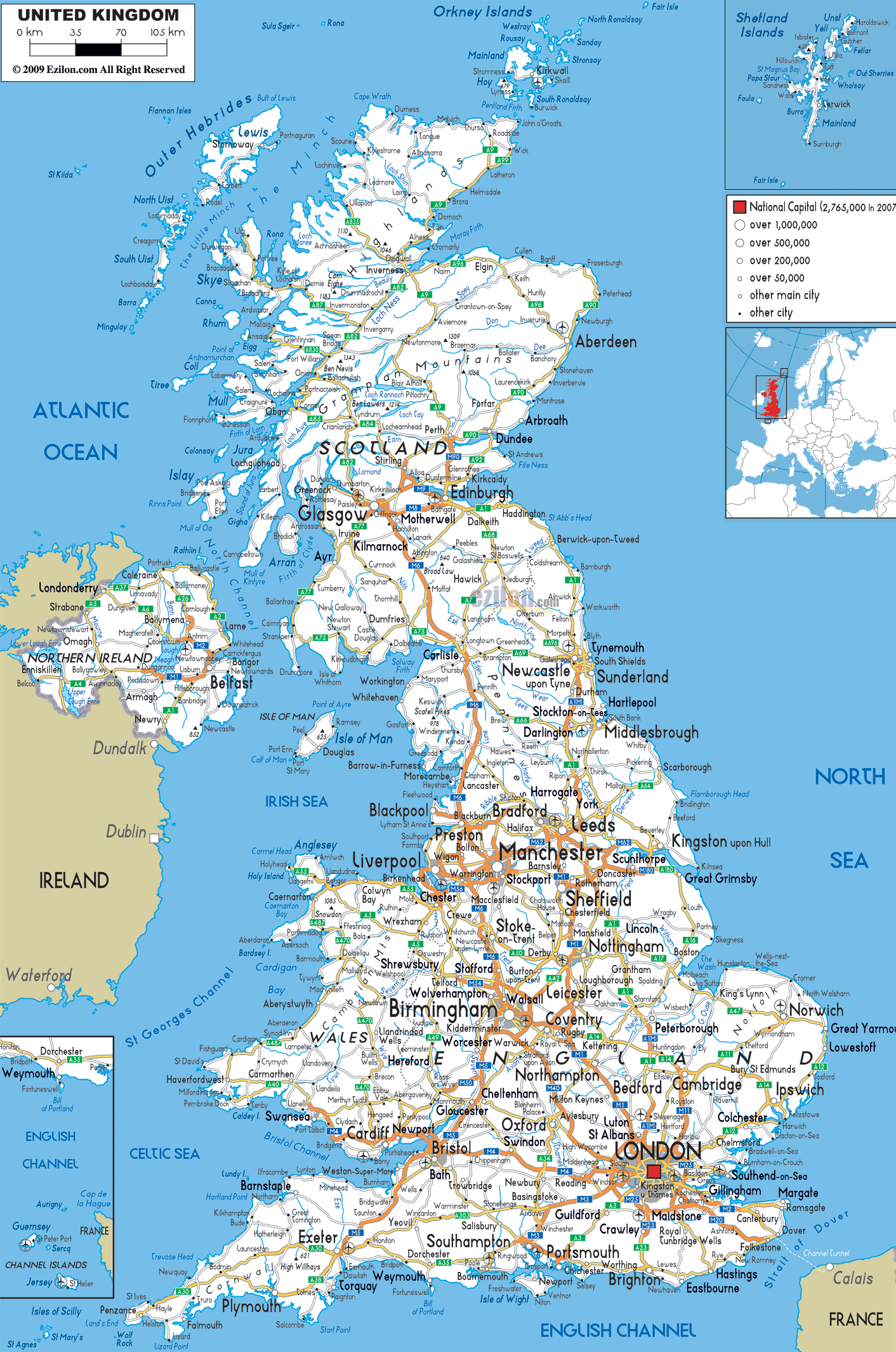 Detailed Clear Large Road Map of United Kingdom Ezilon Maps Show Me A Map Of Uk