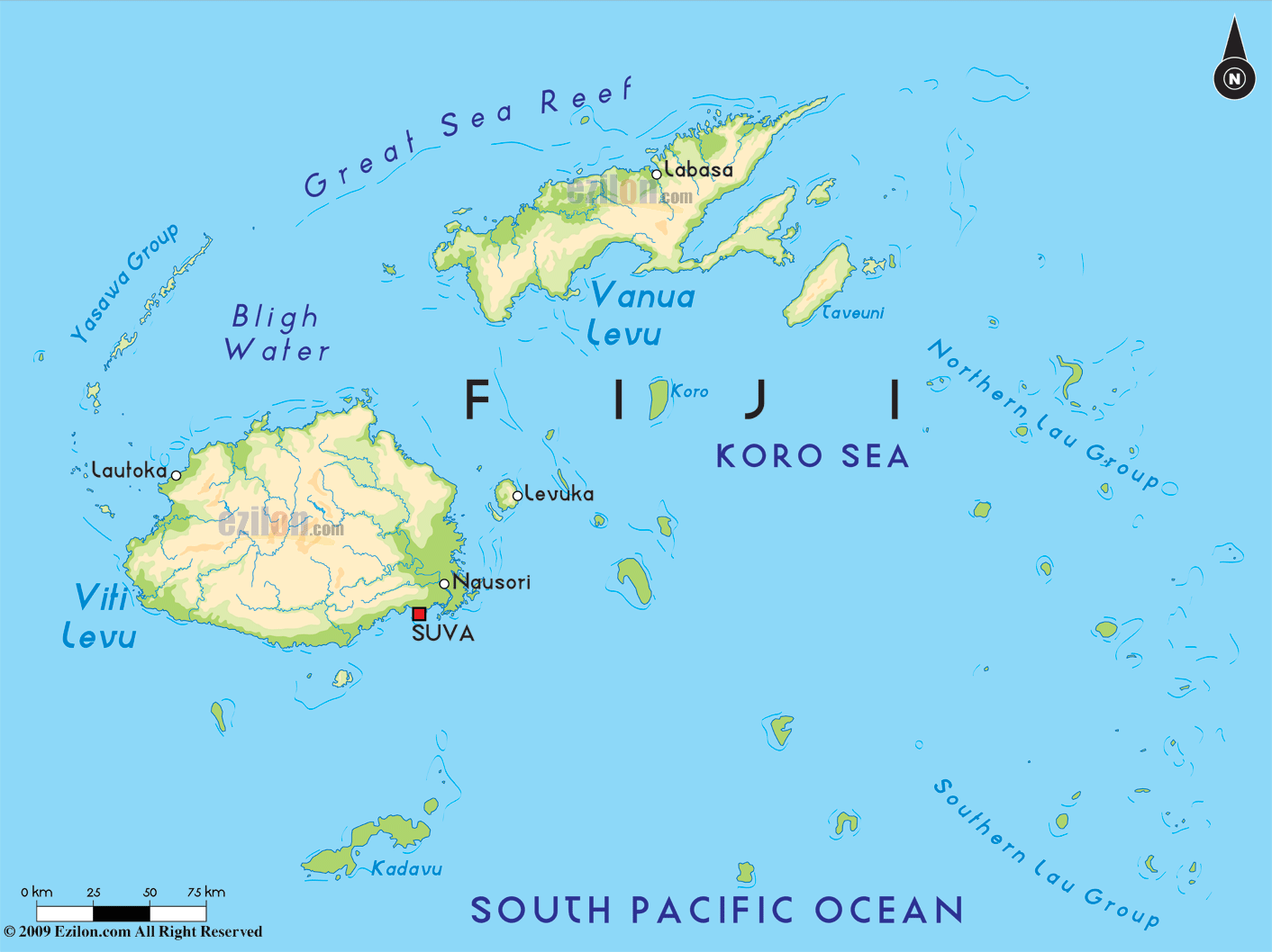 Map of Fiji and Fiji Map