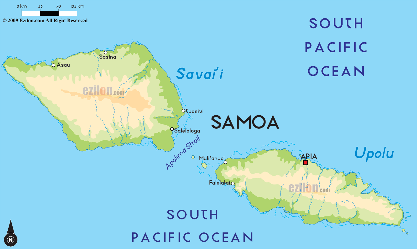 Map of Samoa and Samoa Map