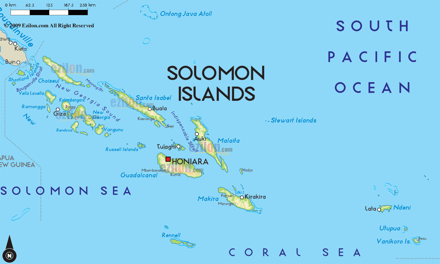 Map of Solomon Islands and Solomon Islands Map