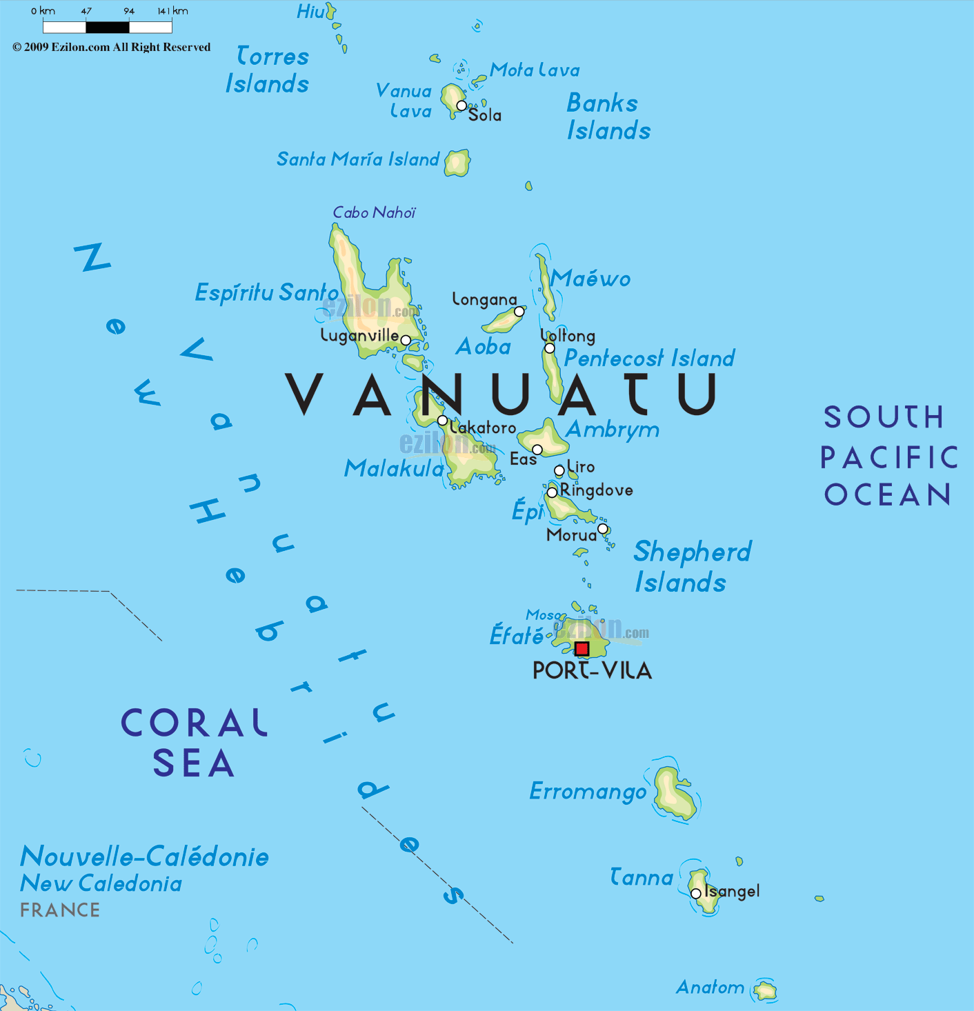 Map of Vanuatu and Vanuatu Map