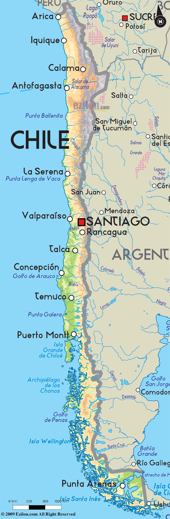 Chile Map - Map of Chile