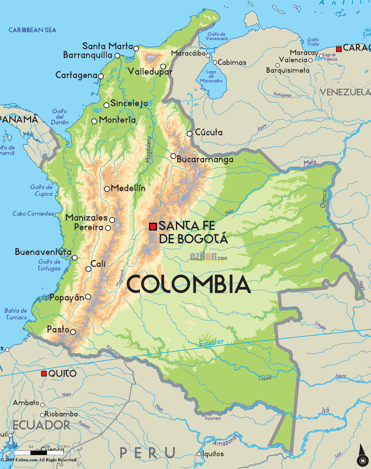 Columbia Map - Map of Columbia