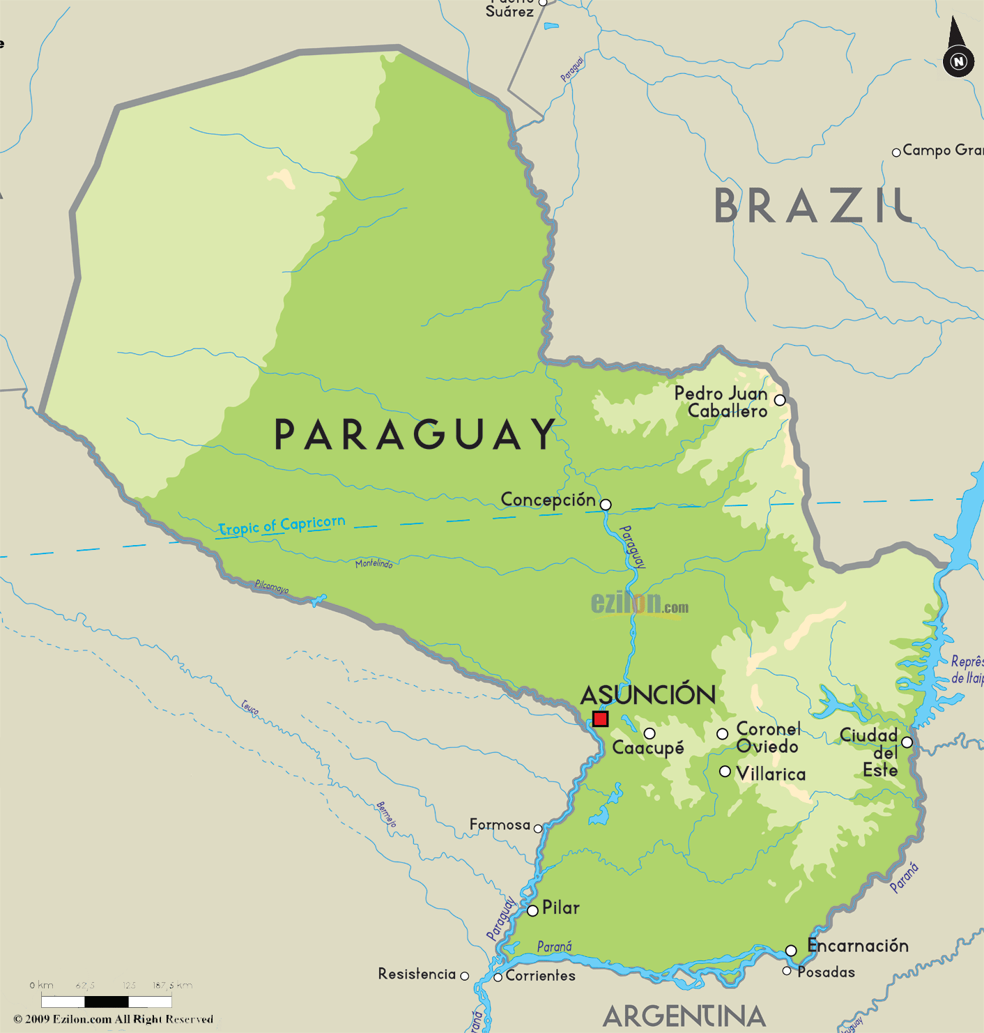 Paraguay Map - Map of Paraguay