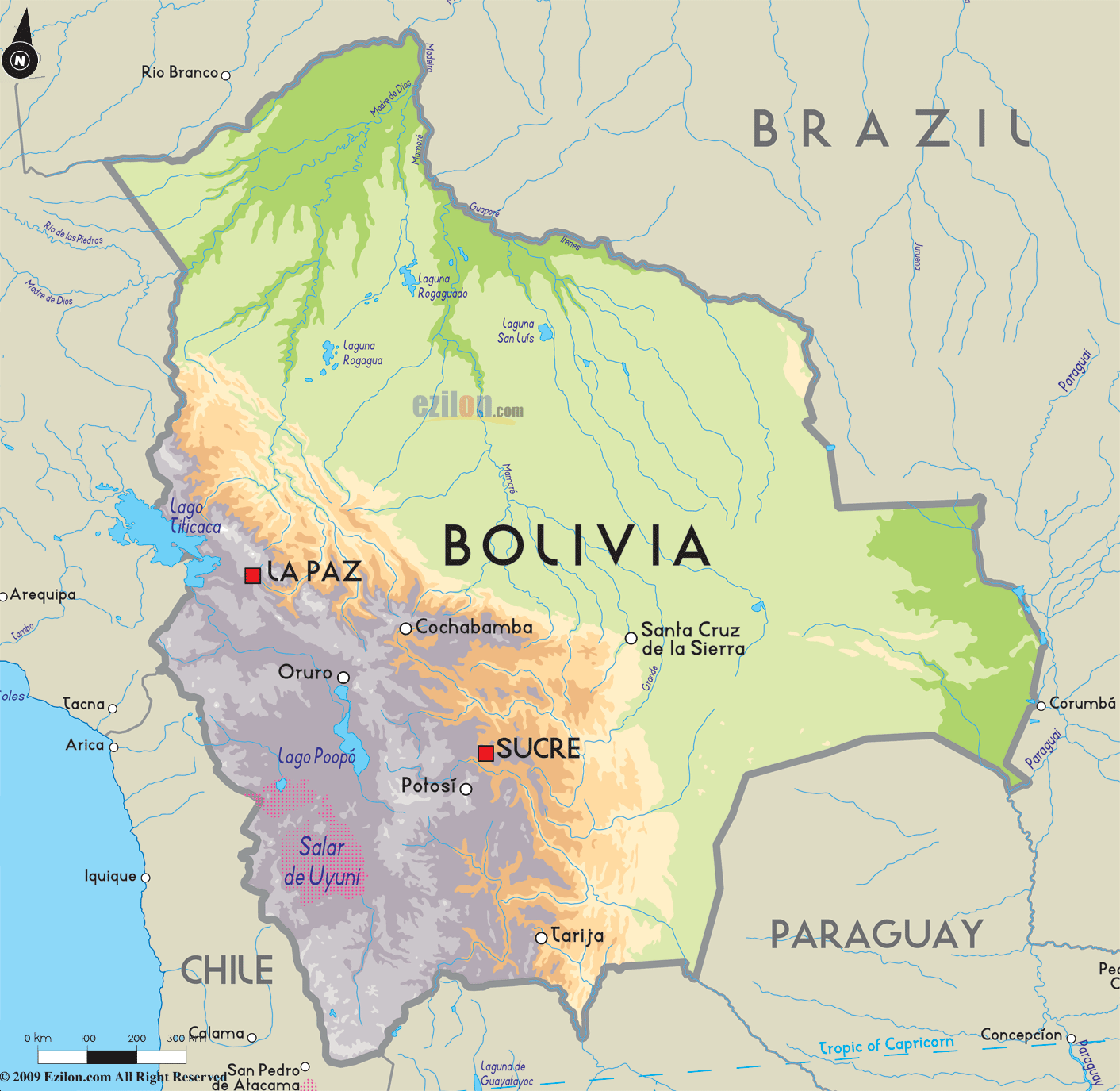 Map of Bolivia -Bolivia Map