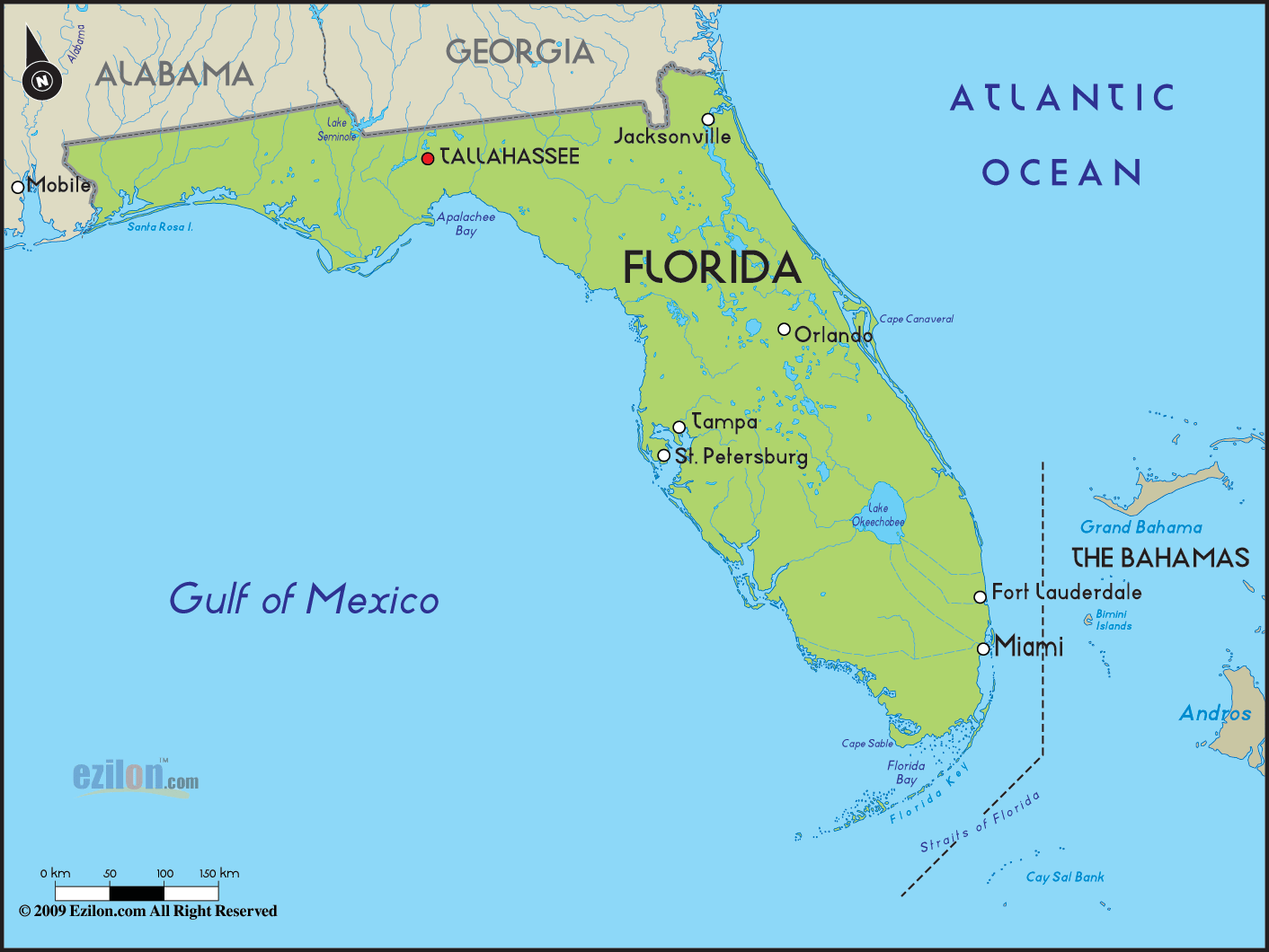 Geographical Map Of Florida 2018