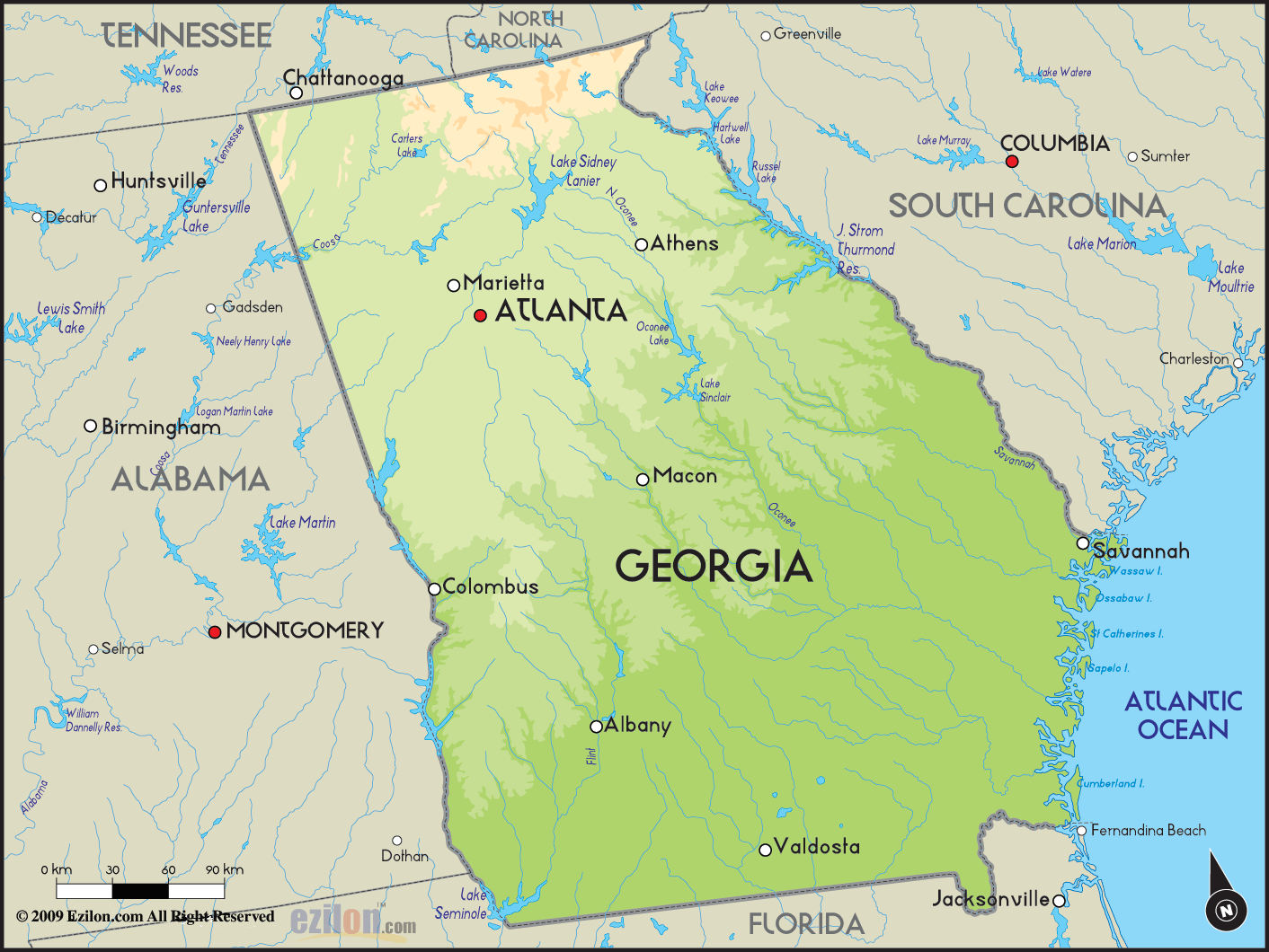 Atlanta Georgia Location Usa Map 